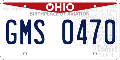 OH license plate GMS0470