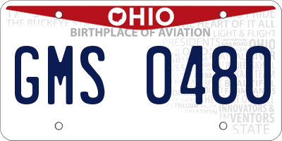 OH license plate GMS0480