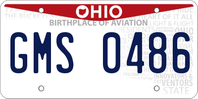 OH license plate GMS0486