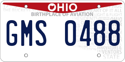 OH license plate GMS0488