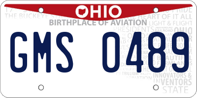 OH license plate GMS0489