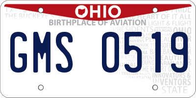 OH license plate GMS0519