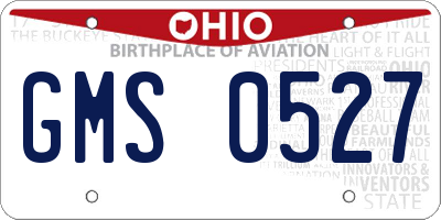 OH license plate GMS0527