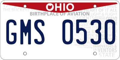 OH license plate GMS0530