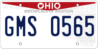 OH license plate GMS0565