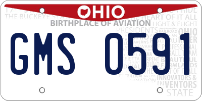 OH license plate GMS0591