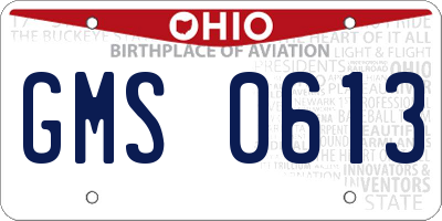 OH license plate GMS0613