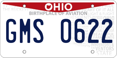 OH license plate GMS0622