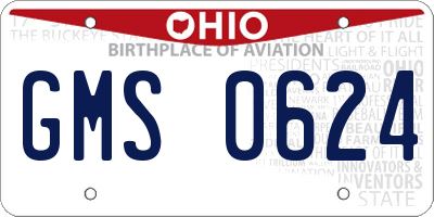 OH license plate GMS0624