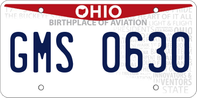 OH license plate GMS0630