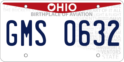 OH license plate GMS0632