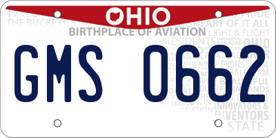 OH license plate GMS0662