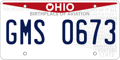 OH license plate GMS0673