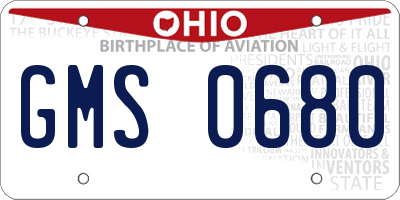 OH license plate GMS0680