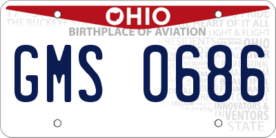 OH license plate GMS0686