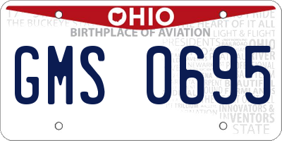 OH license plate GMS0695