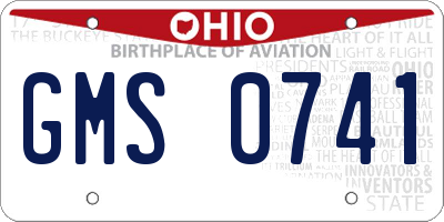 OH license plate GMS0741