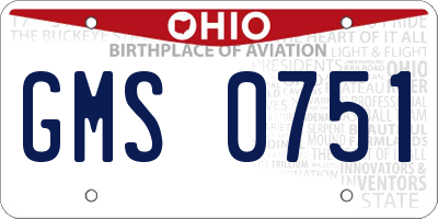 OH license plate GMS0751