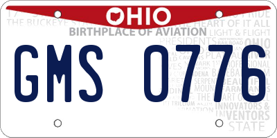 OH license plate GMS0776
