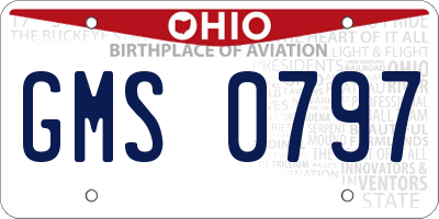 OH license plate GMS0797