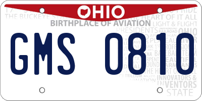 OH license plate GMS0810