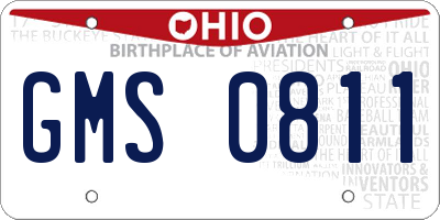 OH license plate GMS0811