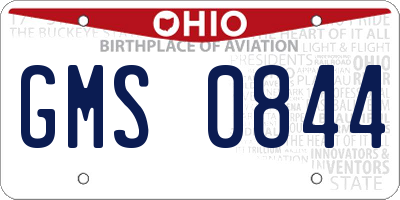 OH license plate GMS0844
