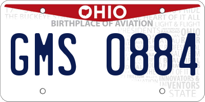 OH license plate GMS0884