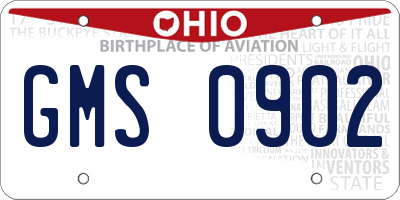 OH license plate GMS0902