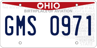 OH license plate GMS0971