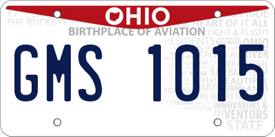OH license plate GMS1015