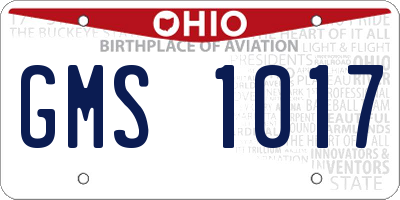 OH license plate GMS1017