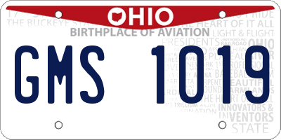 OH license plate GMS1019