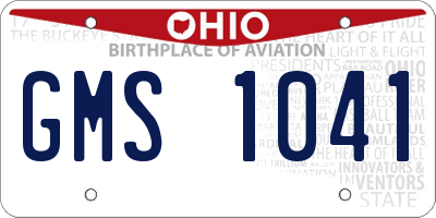 OH license plate GMS1041