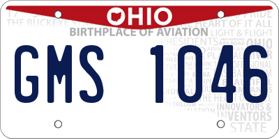 OH license plate GMS1046
