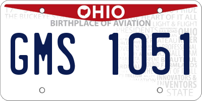 OH license plate GMS1051