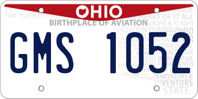 OH license plate GMS1052