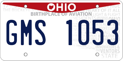 OH license plate GMS1053