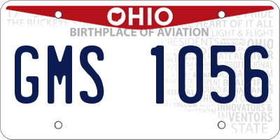 OH license plate GMS1056