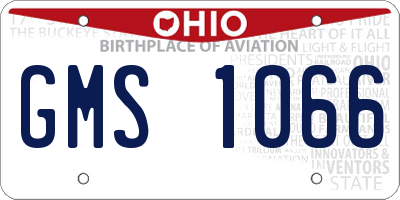 OH license plate GMS1066