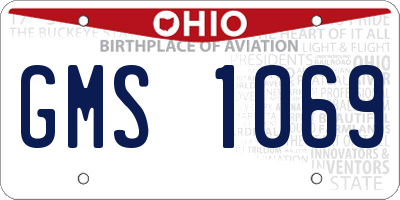 OH license plate GMS1069