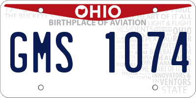 OH license plate GMS1074