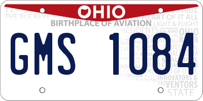 OH license plate GMS1084