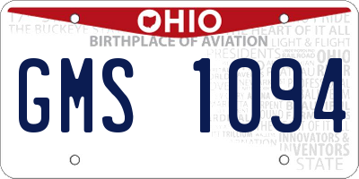 OH license plate GMS1094