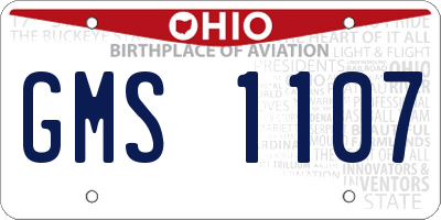 OH license plate GMS1107