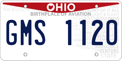 OH license plate GMS1120