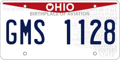 OH license plate GMS1128