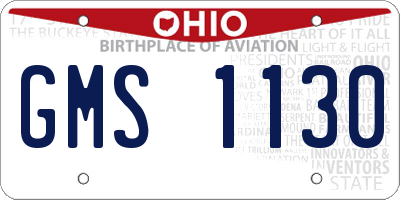 OH license plate GMS1130