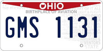 OH license plate GMS1131