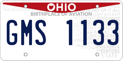 OH license plate GMS1133